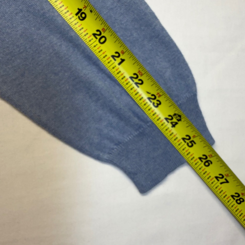 J. Hilburn Sweater Quarter Zip XL Blue Cotton Silk Cashmere Mens Luxury Pullover - Picture 7 of 11